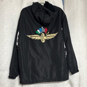 Indianapolis Motor Speedway Brickyard Authentics Black Zip Up  Jacket-Size Large